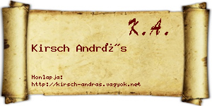Kirsch András névjegykártya